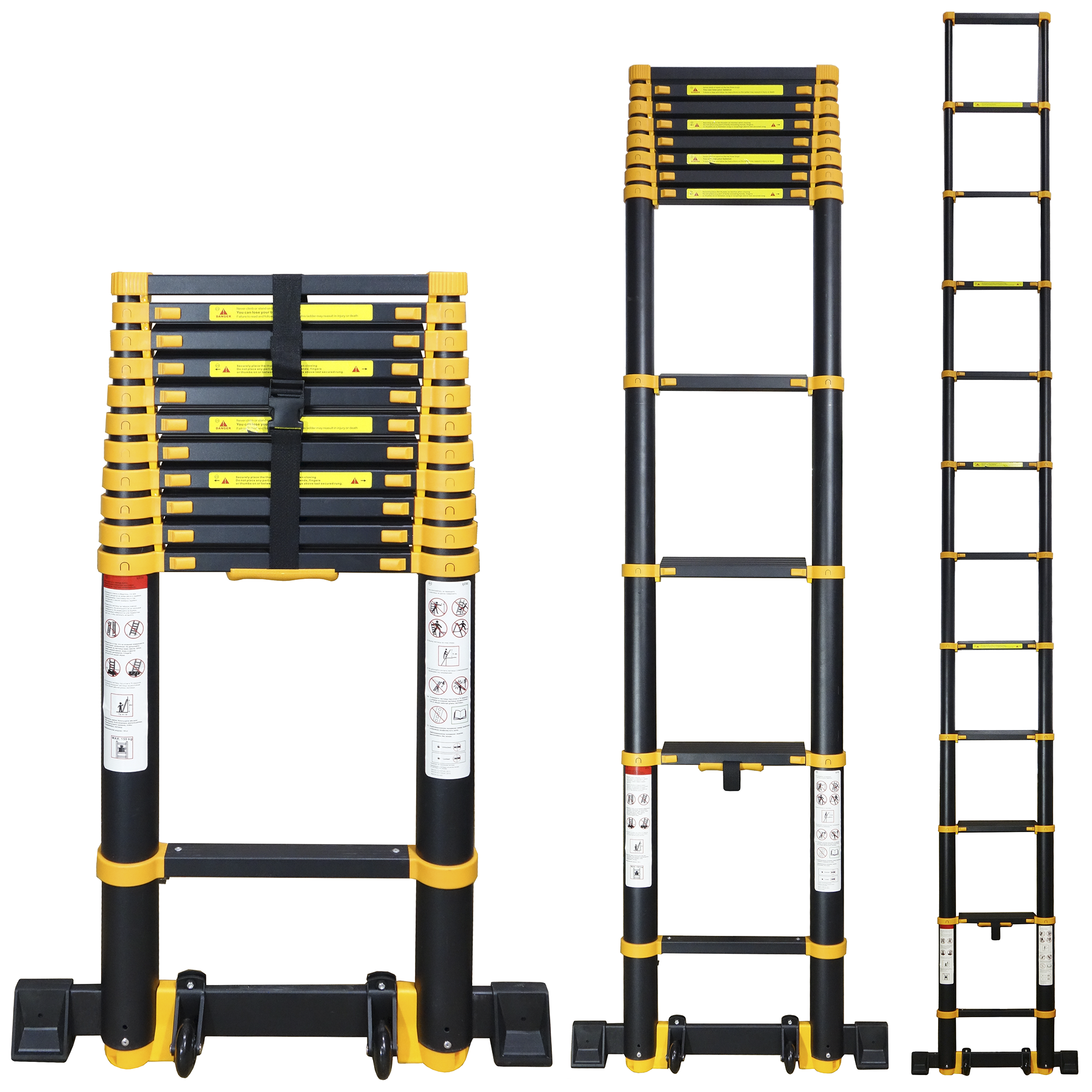 Лестница телескопическая алюминиевая Raybe RT470 4,7 м